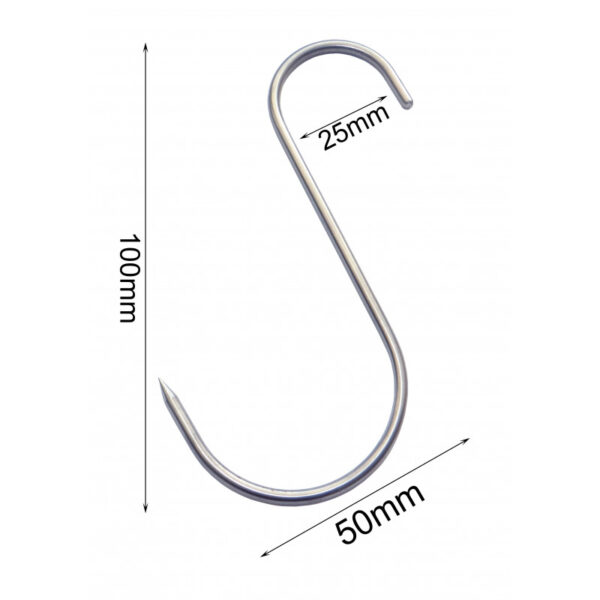 Asymetrický hák do udírny typ S 10 cm